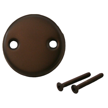 Jones Stephens Oil Rubbed Bronze Two-Hole Overflow Faceplate with Screws T0813RB